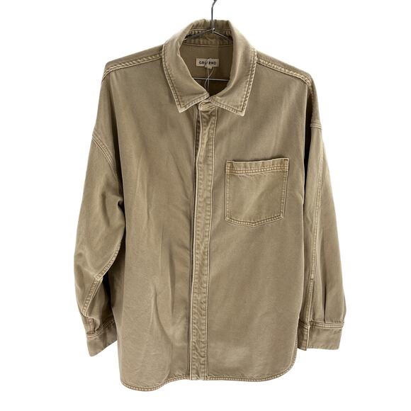 Grlfrnd 'Valeria' Tan Cotton Oversized Shirt Size XS / S - Picture 2 of 4